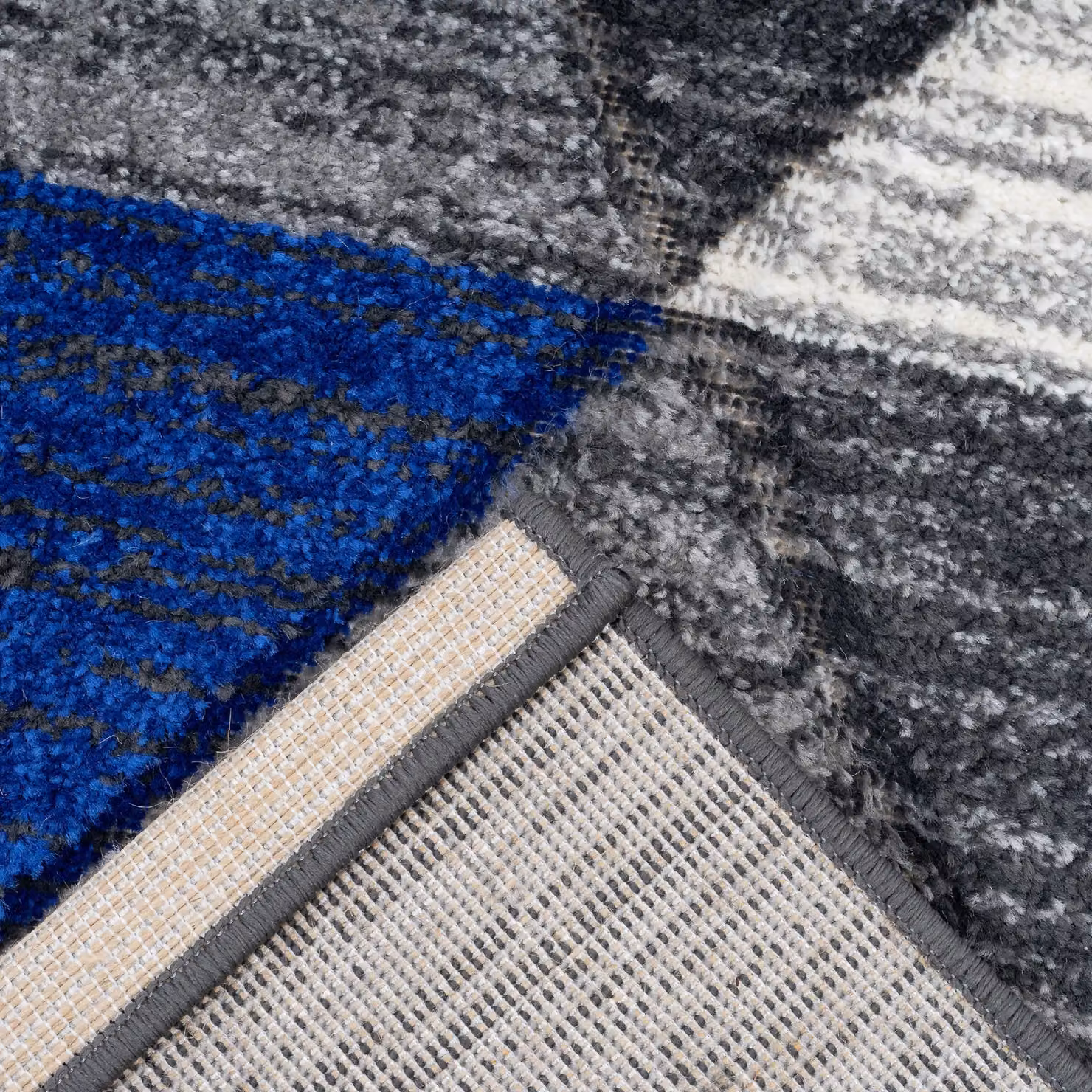 Home Republic Vision Geometric Carved Rug in Blue, W: 80 cm, L: 150 cm – 3