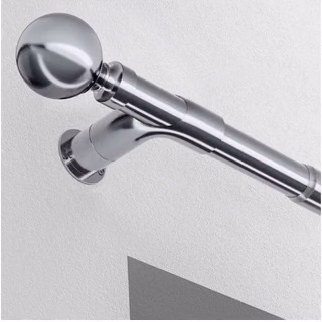 New Edge Blinds Metallic Silver Corner Bracket for 28mm Curtain Poles