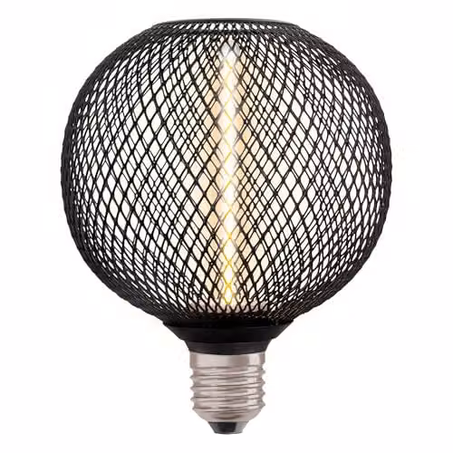 Osram Decor LED Straw Filament Globe Lamp Bulb, Black and Gold, 12W Warm White, Dimmable, E27 – 2