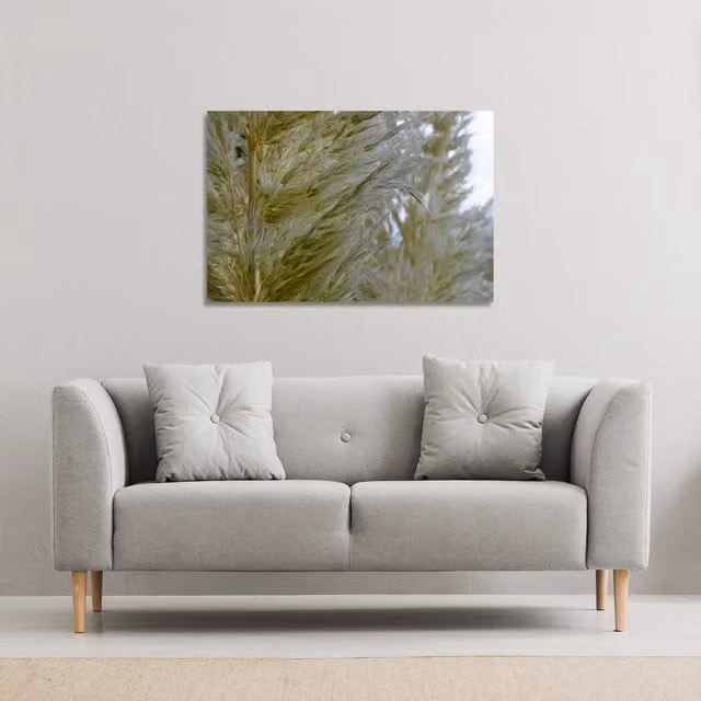 Benjamin Tate Design LTD Autumn Pampas Grass Botanical Canvas Print, Yellow, W: 114 cm, H: 77 cm