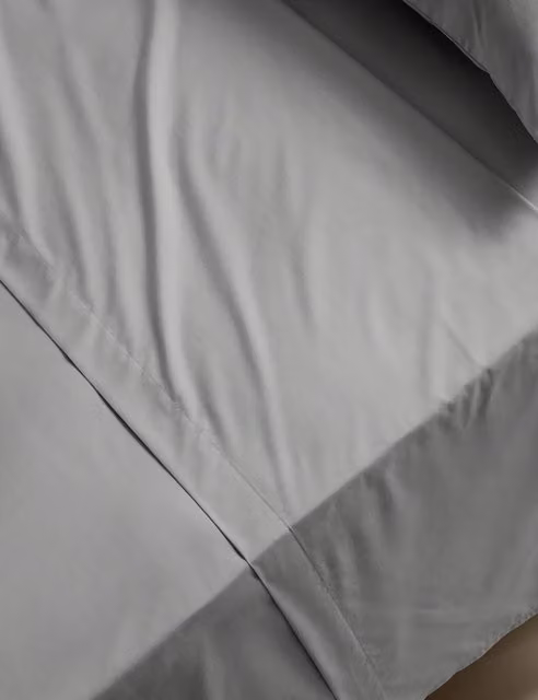 M&S Stay Cool Lyocell Rich Single Flat Sheet in Grey Marble