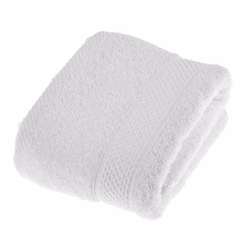 Homescapes White Turkish Cotton Hand Towel, 500 GSM, Fluffy and Quick-Drying
