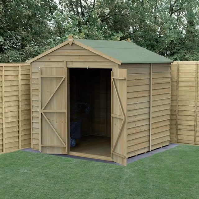 Forest Garden 4LIFE Apex Wooden Garden Shed in Brown