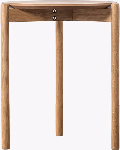 Perch & Parrow Coaster Round Oak Side Table in Brown