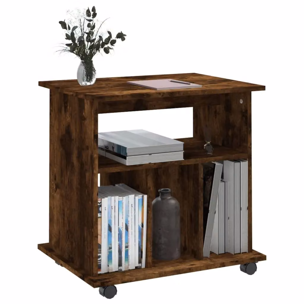 Berkfield Home Rolling Cabinet in Smoked Oak Brown, W/D/H: 60 x 45 x 60 cm – 3