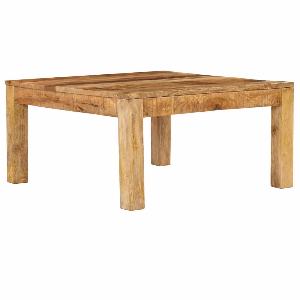 Berkfield Home Beautiful Coffee Table in Brown Solid Mango Wood W/D/H: 80 x 80 x 40 cm – 2