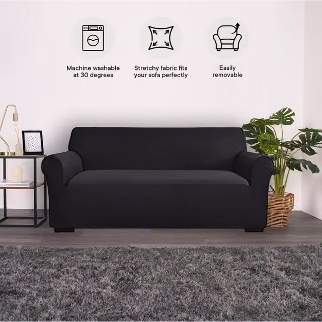 Brentfords Black 2 Seater Sofa Cover Protector