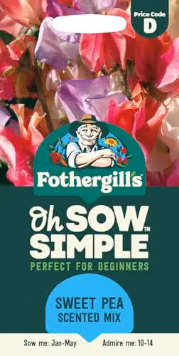 Mr Fothergill's Oh Sow Simple Sweet Pea Scented Mix Multicolour Climbing Flower Seeds – 1