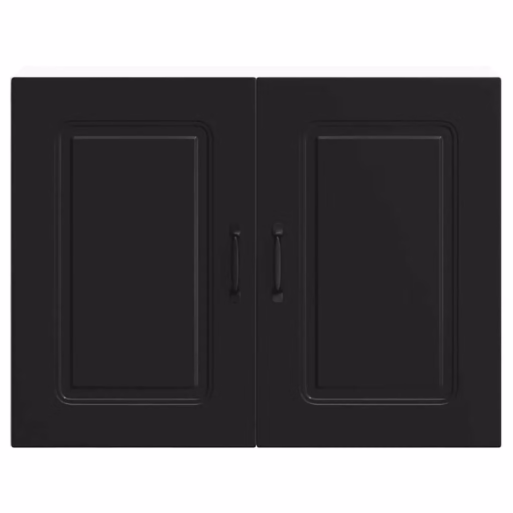 Berkfield Home Kalmar Black Matt MDF Wall Mounted Kitchen Cabinet with Hinged Doors – 4