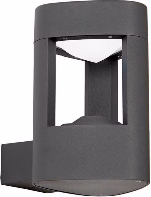 Netlighting Tribeca Modern LED Outdoor Wall Light in Grey with Frosted Acrylic and Aluminium, IP54 Rated