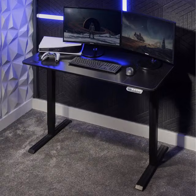 X Rocker Ascend Height Adjustable Electric Gaming Desk in Black