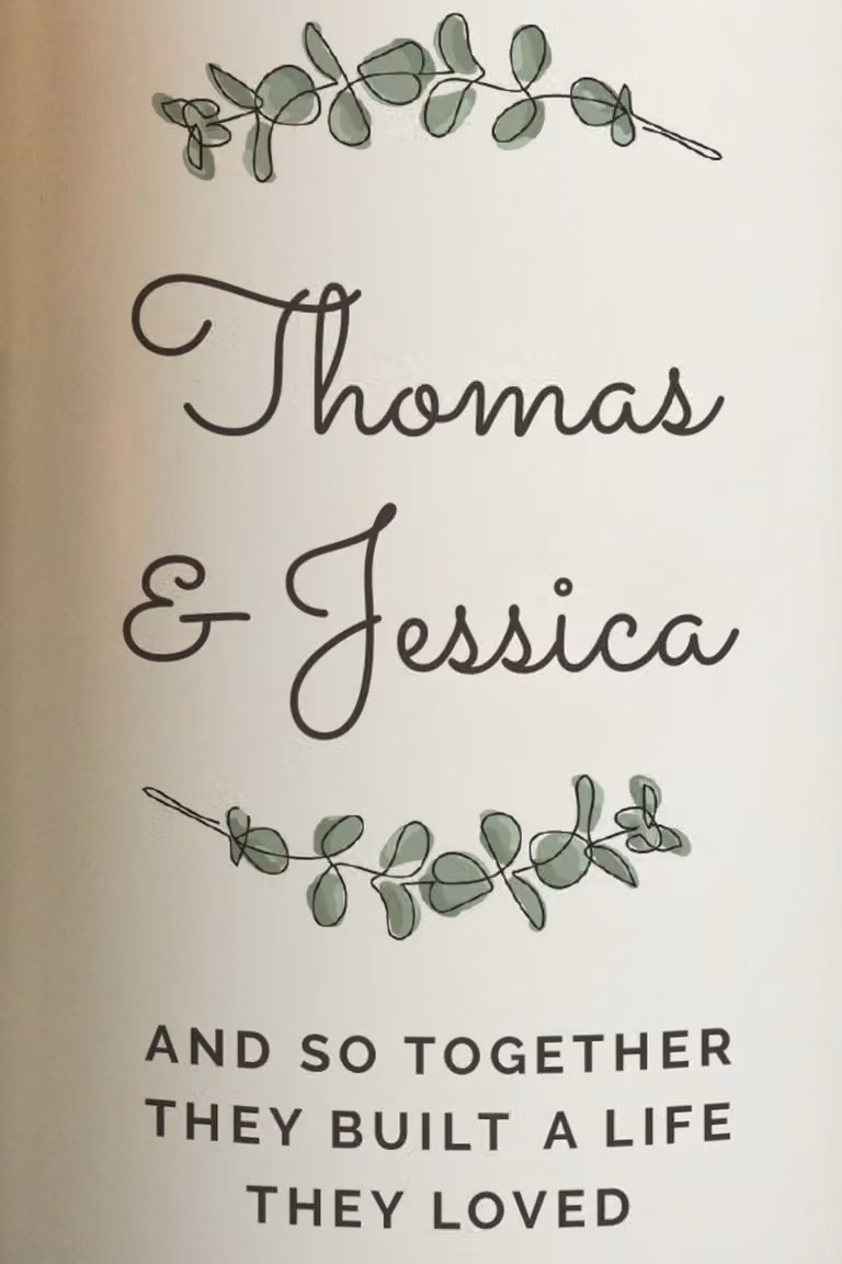 Personalised Memento Company Women's Personalised Botanical Floral Pillar Candle in White