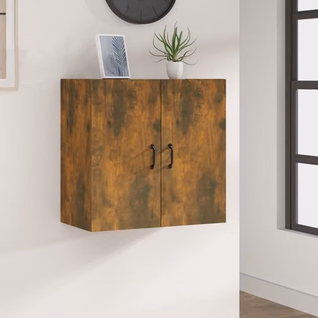Berkfield Home Smoked Oak Wall Cabinet in Brown, W: 60 cm, D: 31 cm, H: 60 cm