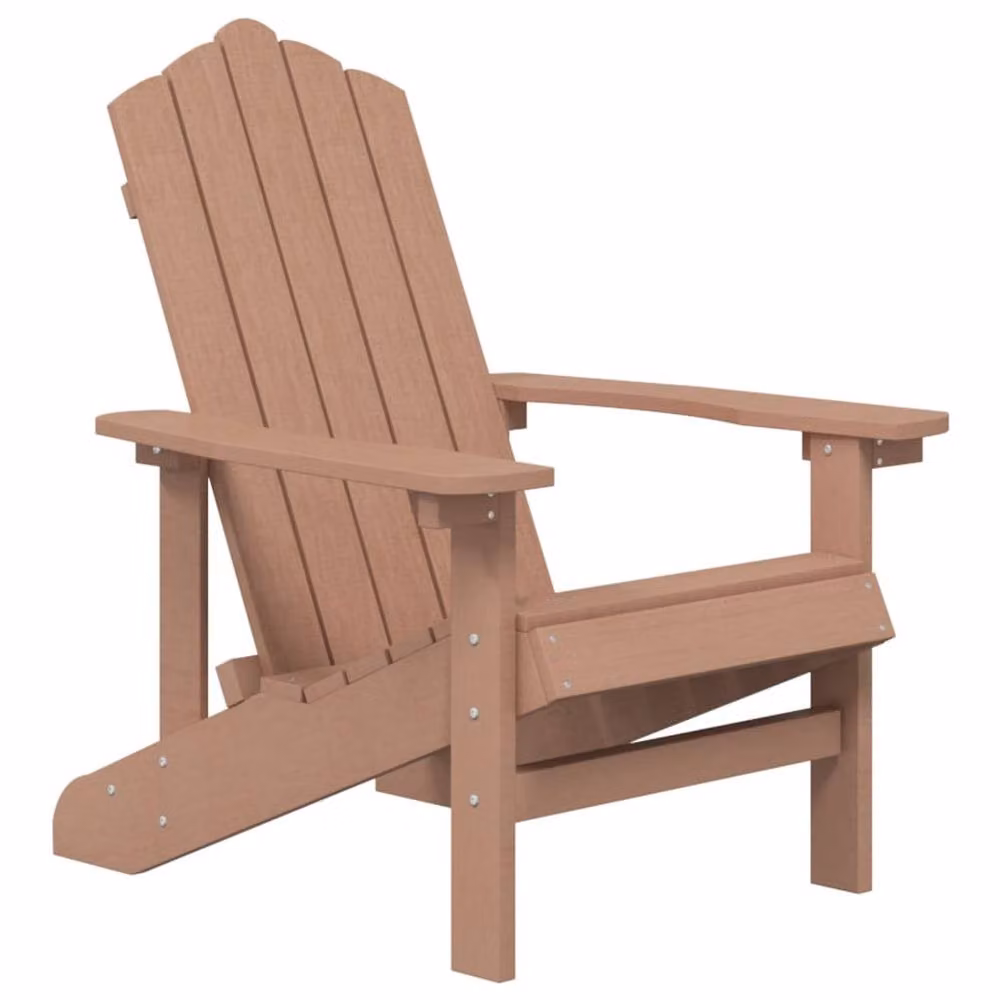 Berkfield Home Garden Adirondack Chair in Brown HDPE Composite Plastic – 2