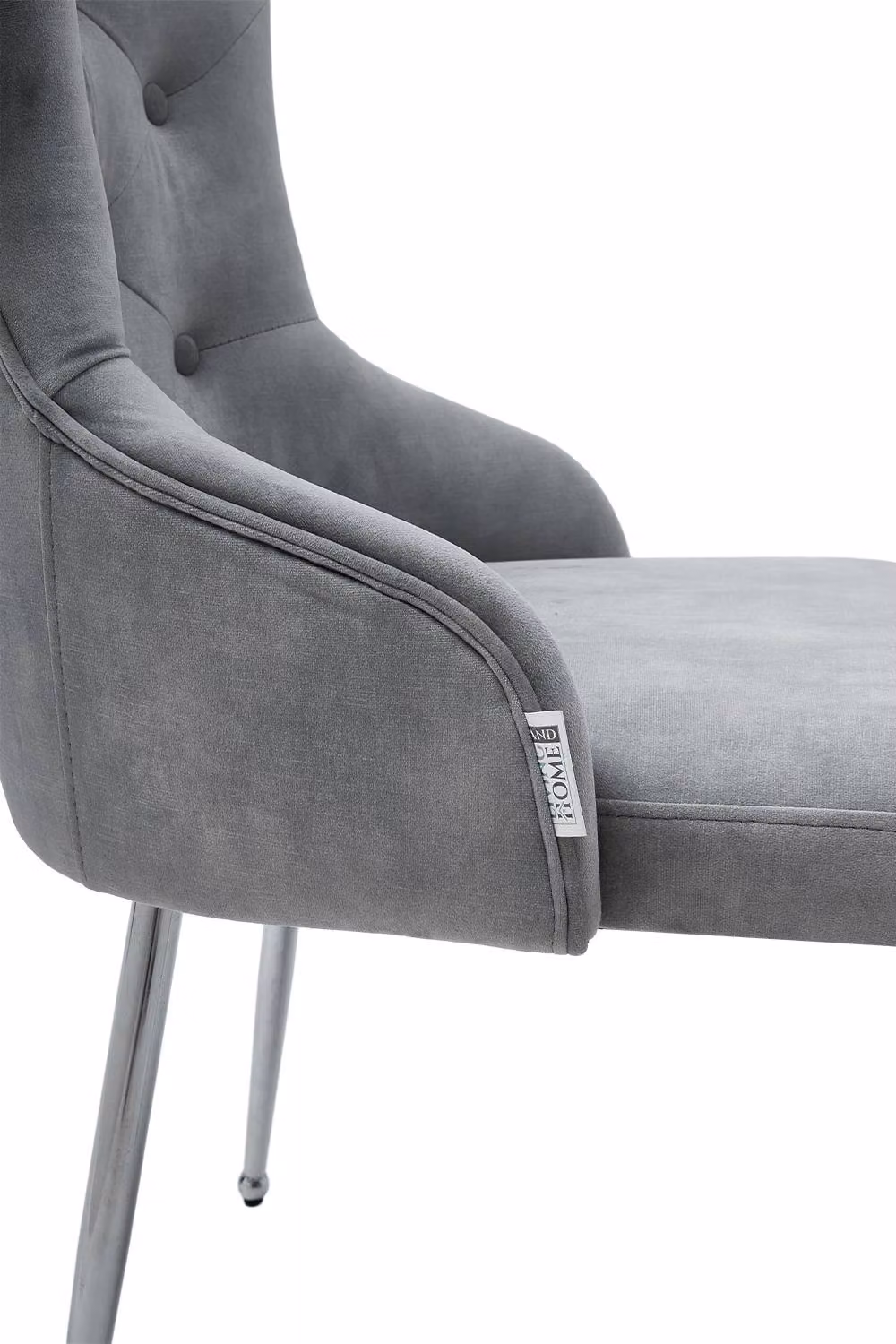 Garden Sanctuary Grey Velvet Tufted Dining Chair with Cushion – 4
