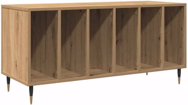 Berkfield Home Artisan Oak Record Cabinet in Brown, W/D/H: 100 x 38 x 48 cm