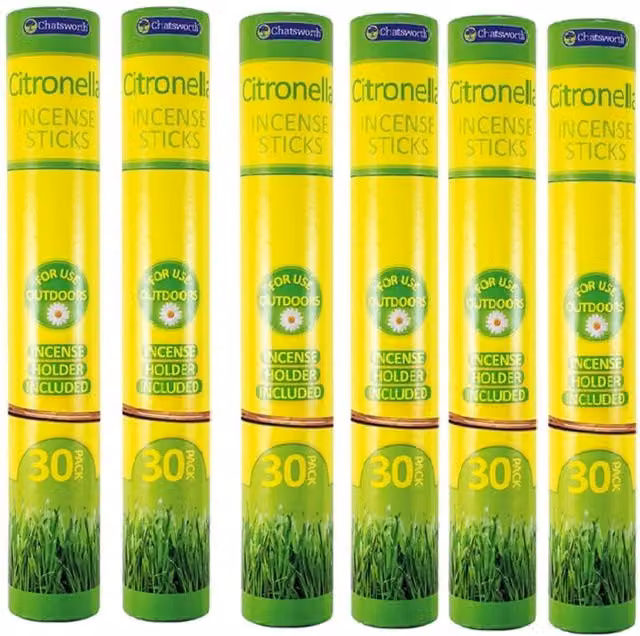 Chatsworth Citronella Incense Sticks, Yellow, 30 Pack