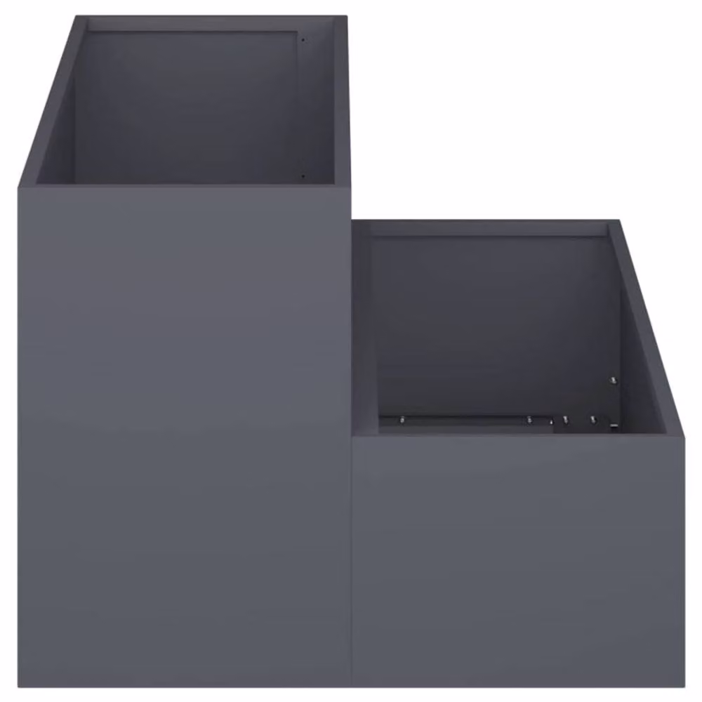 Berkfield Home Modern 2-Tier Garden Planter in Anthracite Grey Plastic, W: 100 cm, D: 60 cm, H: 45 cm – 4
