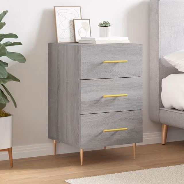 Berkfield Home Grey Sonoma Bedside Cabinet W/D/H: 40 x 40 x 66 cm – 1