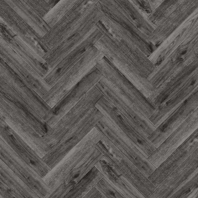 AlvHer Luxury Wood Effect Herringbone Glue Down Vinyl Flooring Tile, 2.5mm, Grey and Brown – 1