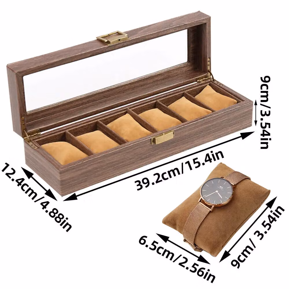 Xample Luxury PU Leather 10 Grid Watch Display Case and Storage Organizer Box in Brown – 9