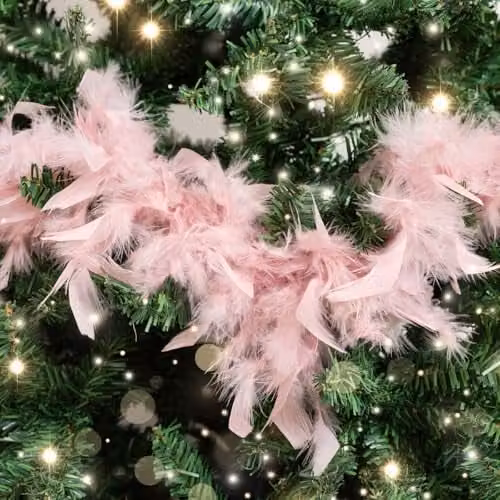 Melody Maison Pink Feather Boa Christmas Garland – 2
