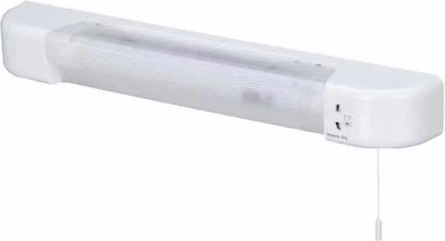 First Choice Lighting Rise White and Chrome LED Bathroom Shaver Light