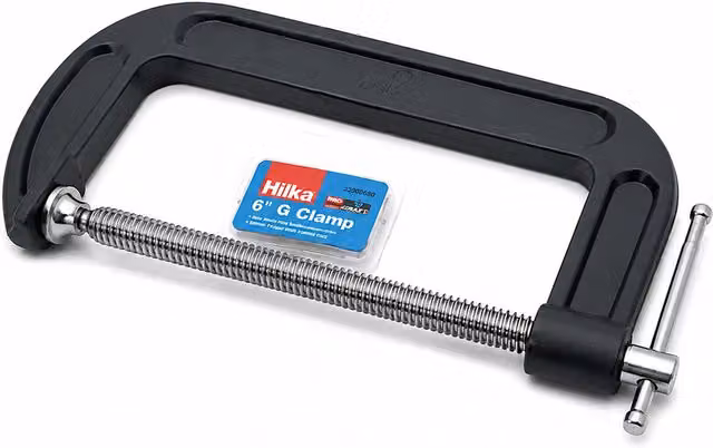 Hilka Heavy Duty Steel G Clamp, Silver, 15.24 x 15.24 cm