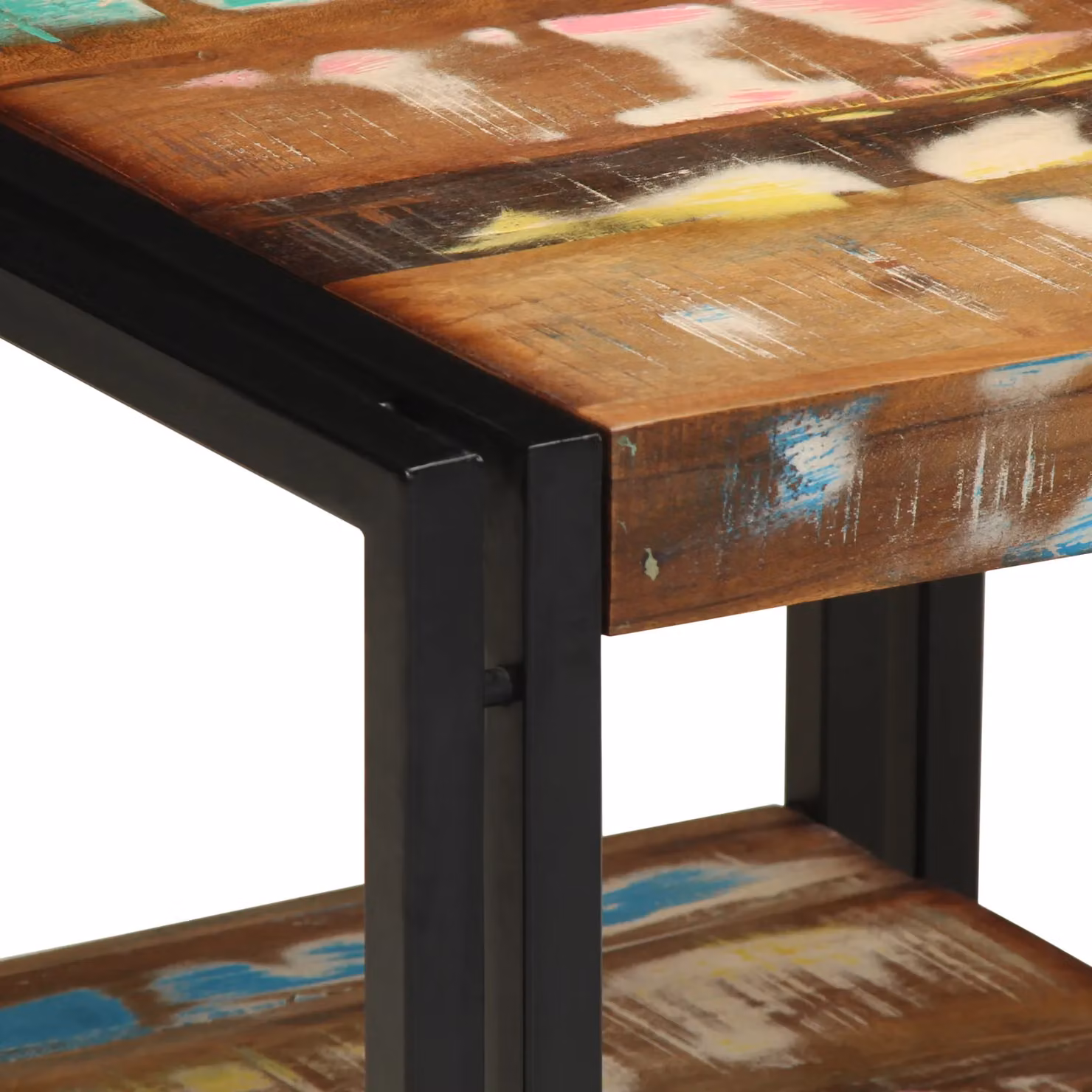 Berkfield Home Multicolour Reclaimed Solid Wood Coffee Table W/D/H: 40 x 50 x 38 cm – 5