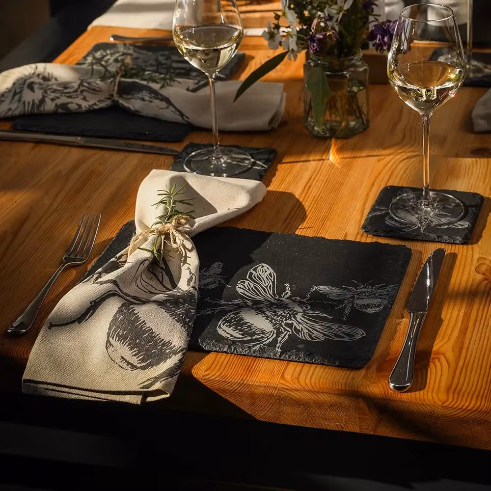 Selbrae House Set of 2 Rectangular Slate Place Mats in Anthracite Grey – 2