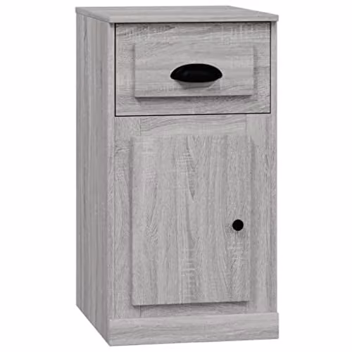 vidaXL Side Cabinet with Drawer in Grey Sonoma, W/D/H: 40 x 50 x 75 cm