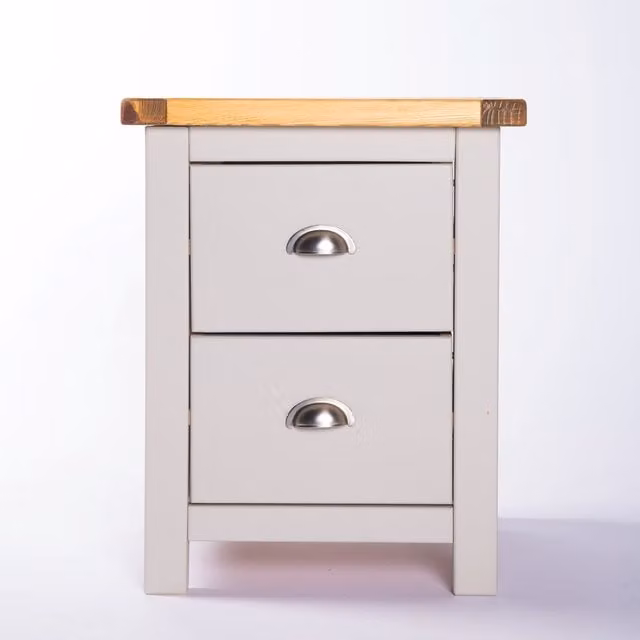 Cabinet Bits Argenta 2 Drawer Bedside Cabinet in Grey