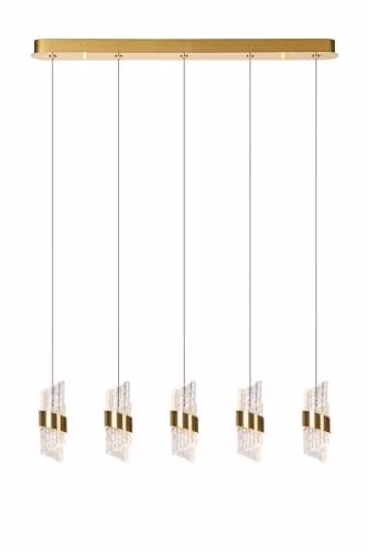 Lucide KLIGANDE Dimmable Height Adjustable LED Pendant Light in Gold/Brass and Yellow – 1