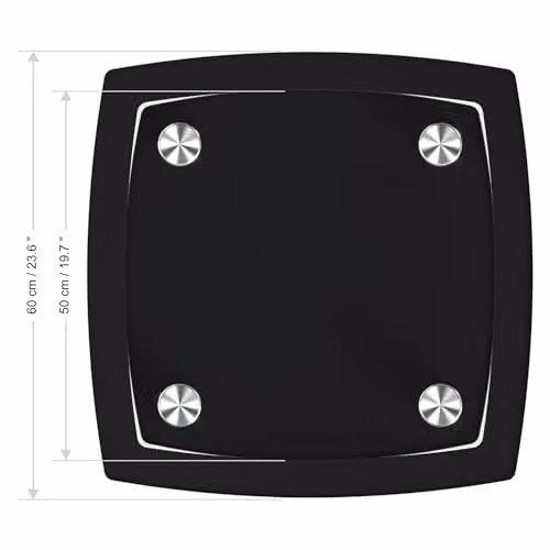 AVF Black Glass Side Table with Metal Legs, W: 60 cm, D: 60 cm, H: 43 cm – 4