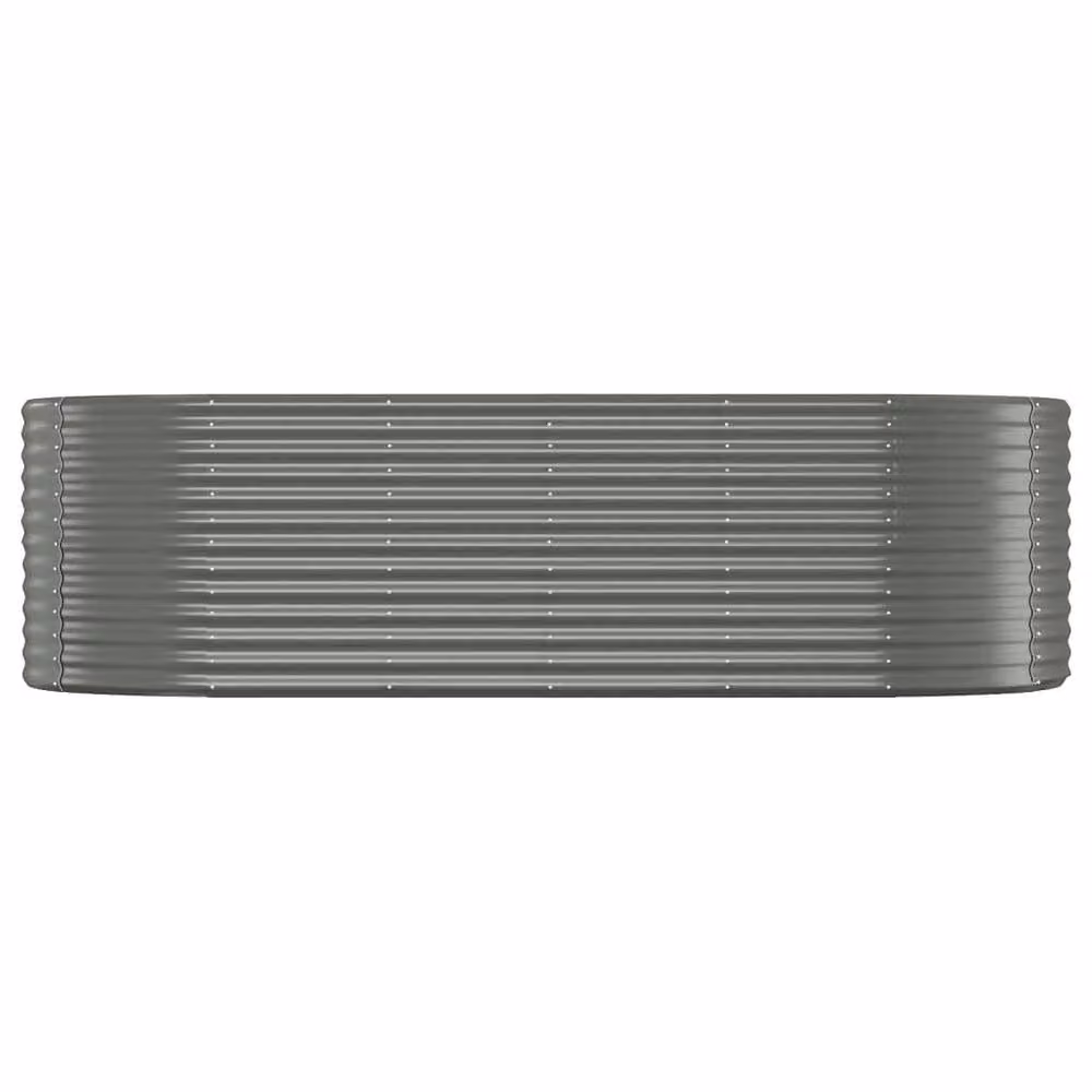 Berkfield Home Garden Powder-coated Steel Raised Bed in Grey, W/D/H: 249 x 100 x 68 cm – 2