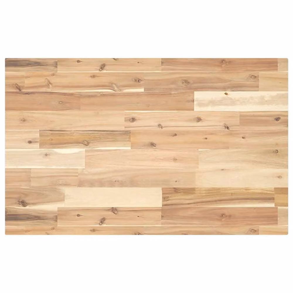 Berkfield Home Versatile Untreated Solid Wood Acacia Desk Top in Brown, W/D/H: 160 x 50 x 4 cm – 2