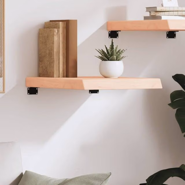 Berkfield Home Wall Mounted Rustic Oak Shelf in Light Tan, W/D/H: 60 x 40 x 4 cm – 1