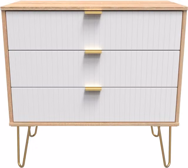 Ready Assembled 2 U Bexley 3 Drawer Chest in Natural and Gold – 1