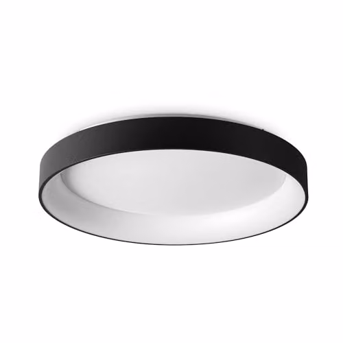 Ideal Lux Ziggy Integrated LED Semi Flush Ceiling Light, Black, 7800Lm, 3000K Warm White