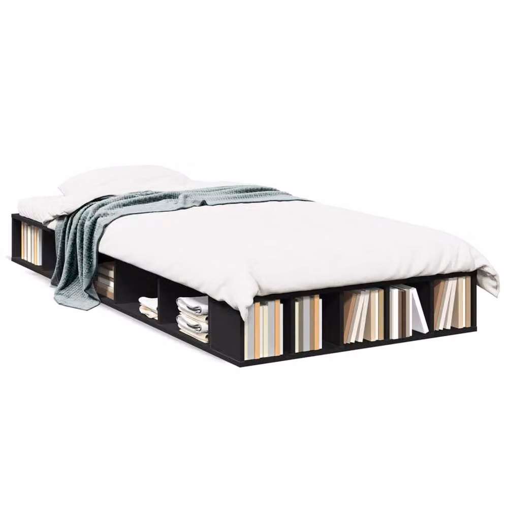 Berkfield Home Durable Single Bed Frame in Black, W/D/H: 90 x 190 cm – 3