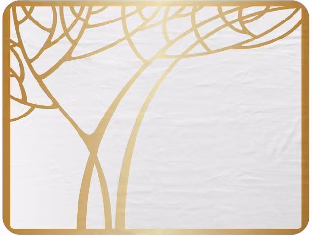 Benjamin Tate Design Golden Tree Fleece Blanket in Gold and White, W/D/H: 120 x 150 cm – 2