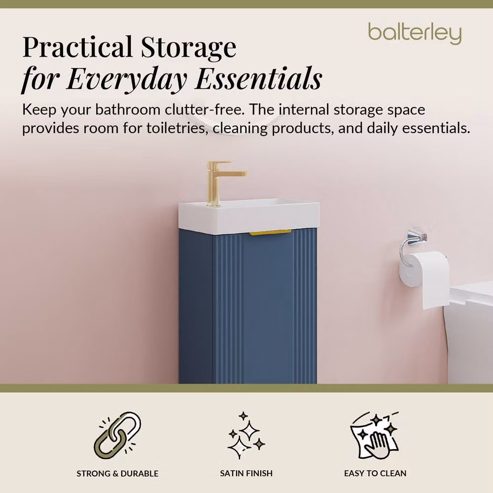 Balterley Blue Retro Freestanding Bathroom Vanity Unit with Soft Close Hinged Doors W/D/H: 40 x 40 x 40 cm – 2