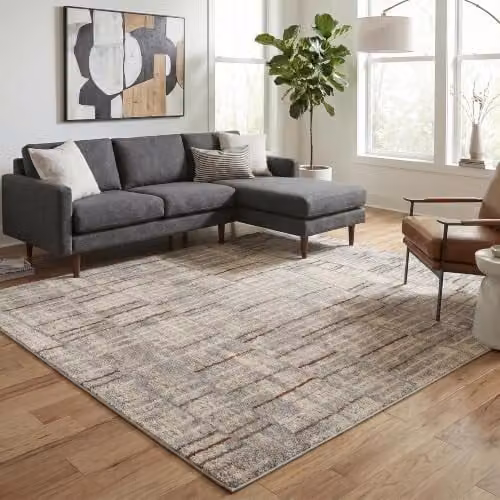 Desire Rugs Rhodes Geometric Modern Living Room Area Rug, Grey, W: 120 cm, L: 170 cm