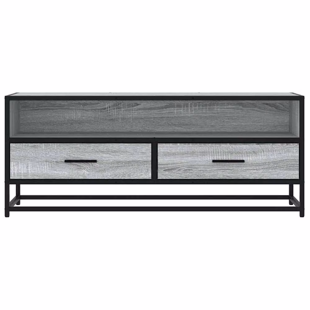 Berkfield Home Industrial Grey Sonoma TV Cabinet in Engineered Wood and Metal, W: 100 cm, D: 34.5 cm, H: 40 cm – 4