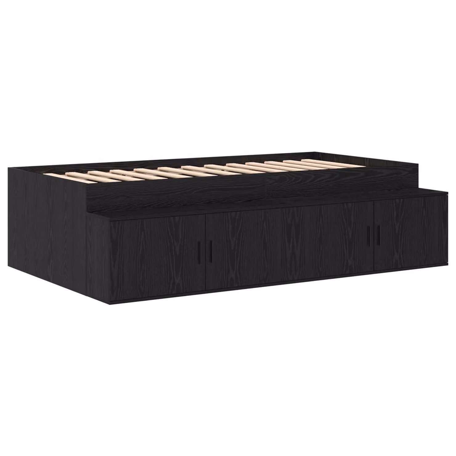 Berkfield Home Modern Storage Bed Frame with Drawers, Black Oak, W: 100 cm, D: 200 cm – 2