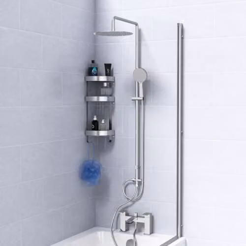Nes Home Modern Exposed Bath and Shower Mixer Set in Chrome – 1