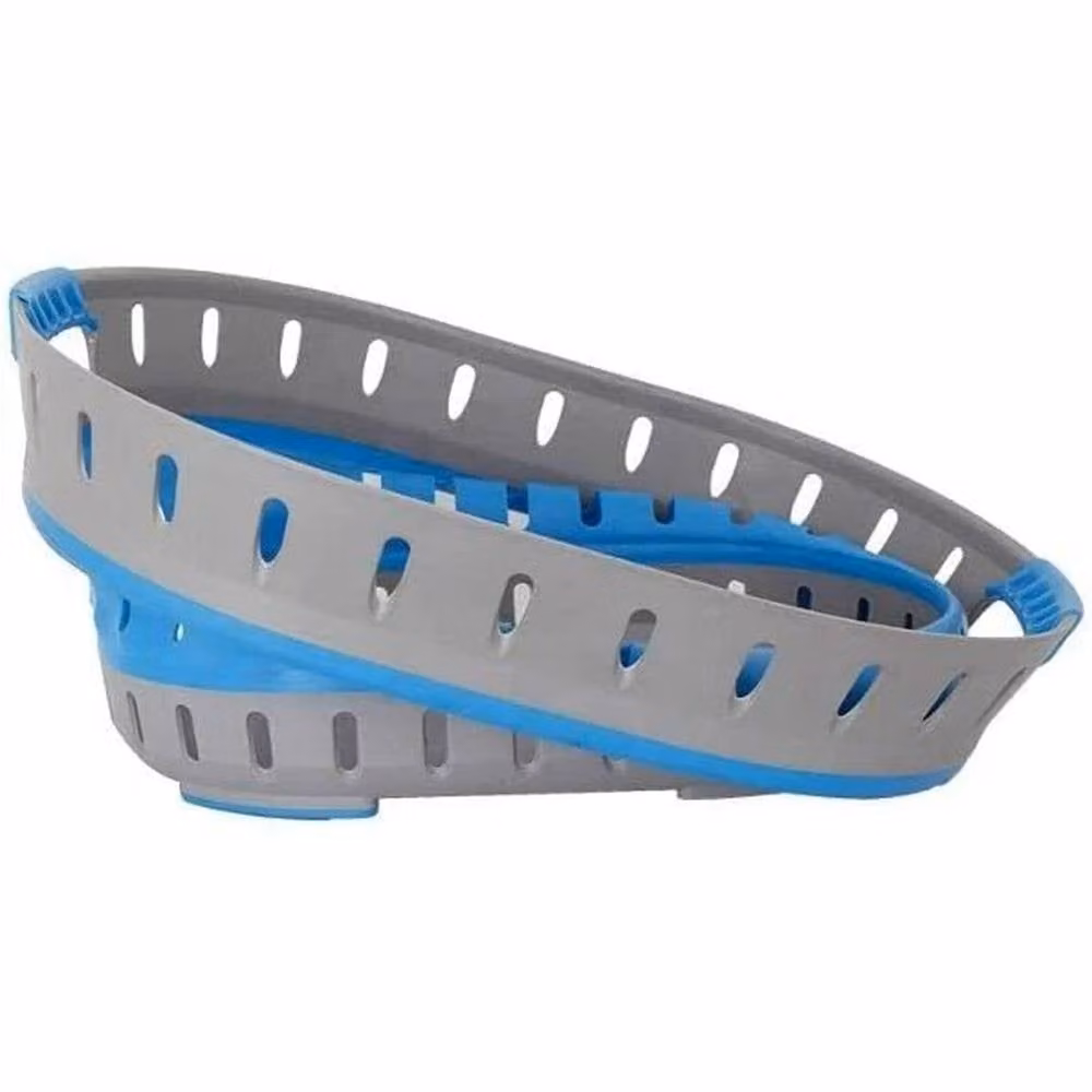 PAWNORA Collapsible Plastic Washing Basket Hamper in Blue and Grey, Width: 60 cm – 3