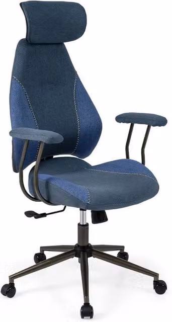 SPETLEK Blue Flax Fabric Computer Task Chair with 2D Headrest