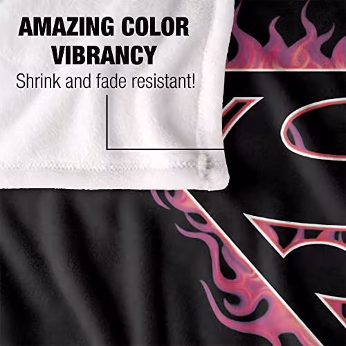 LOGOVISION Superman Logo Silky Touch Super Soft Fleece Throw Blanket in White and Pink, W/D/H: 152 x 127 cm – 3