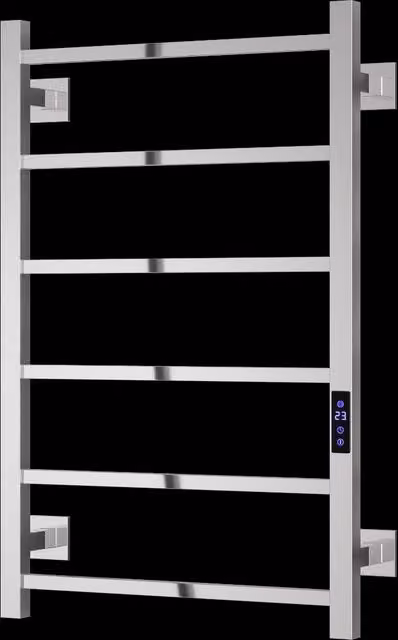 Aquarius DigiTherm Velino Dry Electric Radiator with LCD Display, Silver, W: 80 cm, H: 50 cm